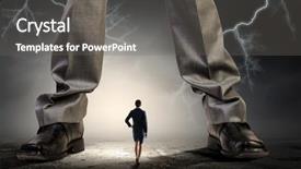  Presentation with media - PPT layouts consisting of 3d people conflict - pressure of authority mixed media background and a gray colored foreground