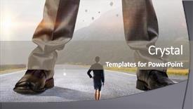  Presentation with people conflict - Slide deck featuring 3d people conflict - pressure of authority mixed media background and a  colored foreground