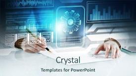  Presentation with statistics - Colorful presentation theme enhanced with 3d people pen - analyzing statistics data mixed media backdrop and a sky blue colored foreground