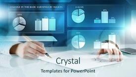  Presentation with statistics - Theme featuring 3d people pen - analyzing statistics data mixed media background and a sky blue colored foreground