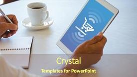  Presentation with shopping trolley - Cool new presentation theme with 3d people pen - digital composite of person using backdrop and a tawny brown colored foreground