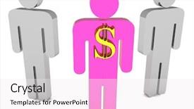  Presentation with dollar - Audience pleasing slides consisting of 3d people team - dollar 3d backdrop and a white colored foreground