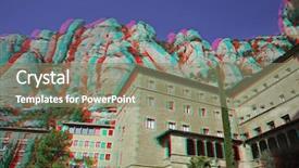  Presentation with mountain view - Slides consisting of 3d religious - 3d photo of montserrat background and a gray colored foreground