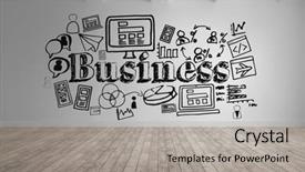  Presentation with graphic - Slide deck featuring 3d pie charts - digital composite of business conceptual background and a light gray colored foreground