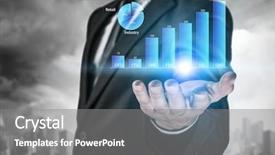  Presentation with sales - Beautiful slide deck featuring 3d pie charts - market sales dynamics mixed media backdrop and a gray colored foreground