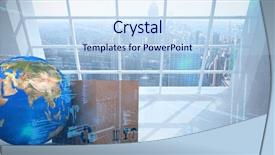  Presentation with planet earth on white - Theme featuring 3d planet earth and cardboard background and a sky blue colored foreground