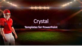  Presentation with football blue - Theme consisting of 3d portrait of american football player wearing his helmet against blue background with vignette background and a wine colored foreground