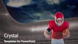  Presentation with tornado - Audience pleasing theme consisting of 3d portrait of focused american football player being ready to attack against scenic view of mountain during tornado backdrop and a dark gray colored foreground