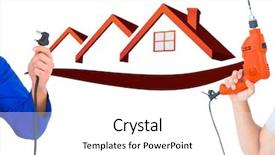  Presentation with hand touching finger digital - Amazing theme having composite of hand with plug backdrop and a white colored foreground