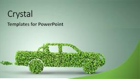  Presentation with electric car - Theme with electric car concept in green background and a mint green colored foreground