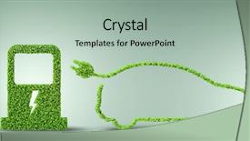  Presentation with green plug - PPT theme having power plug nature - electric car concept in green background and a mint green colored foreground