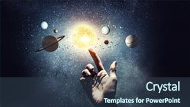  Presentation with universe - Audience pleasing presentation design consisting of 3d powerpoints - our unique universe mixed media backdrop and a ocean colored foreground