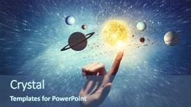  Presentation with universe - Presentation theme enhanced with 3d powerpoints - our unique universe background and a ocean colored foreground