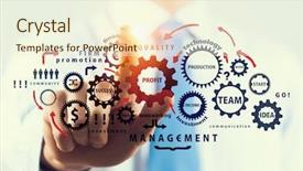  Presentation with media management - PPT theme with 3d powerpoints - teamwork and management concept mixed background and a  colored foreground