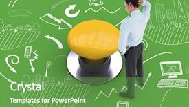  Presentation with graphic - Presentation theme having 3d powerpoints - thinking businessman scratching head background and a tawny brown colored foreground