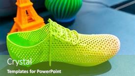  Presentation with shoe - Theme with 3d-printed-shoe-figure-close background and a shamrock green colored foreground