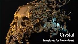  Presentation with gothic - Amazing presentation theme having 3d white human - golden skull made with 3d backdrop and a light gray colored foreground