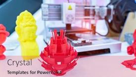  Presentation with industrial revolution - PPT theme having 3d-printer-close-up-progressive background and a red colored foreground
