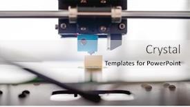  Presentation with plastic product - Presentation with 3d-printer-developing-plastic-yellow background and a white colored foreground