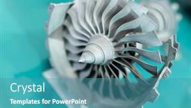  Presentation with engine - Audience pleasing slide set consisting of 3d-printer-jet-engine-printed backdrop and a teal colored foreground