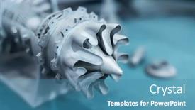  Presentation with jet - Presentation design featuring 3d-printer-jet-engine-printed background and a teal colored foreground