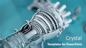  Presentation with jet - Cool new PPT theme with 3d-printer-jet-engine-printed backdrop and a teal colored foreground