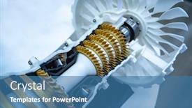  Presentation with jet - Slides having 3d-printer-jet-engine-printed background and a teal colored foreground