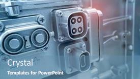  Presentation with automotive - PPT layouts having 3d-printer-model-of-electric background and a teal colored foreground