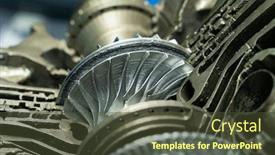  Presentation with gas turbine - Slide deck with 3d-printer-model-of-gas background and a tawny brown colored foreground