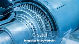  Presentation with gas turbine - Audience pleasing slide deck consisting of 3d-printer-model-of-gas backdrop and a teal colored foreground