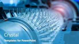  Presentation with gas turbine - Slide set consisting of 3d-printer-model-of-gas background and a teal colored foreground