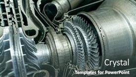  Presentation with gas turbine - PPT theme with 3d-printer-model-of-gas background and a dark gray colored foreground