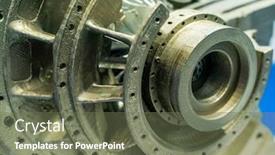  Presentation with gas turbine - Slides having 3d-printer-model-of-gas background and a tawny brown colored foreground