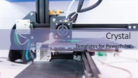  Presentation with green manufacturing - Beautiful PPT layouts featuring 3d printer or additive manufacturing backdrop and a light blue colored foreground