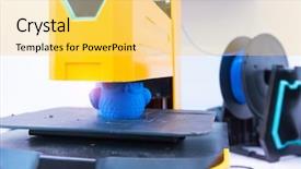 Presentation with robotic - Colorful PPT theme enhanced with 3d printer or additive manufacturing backdrop and a yellow colored foreground
