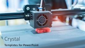  Presentation with manufacturing - Colorful PPT theme enhanced with 3d-printer-or-additive-manufacturing backdrop and a light blue colored foreground