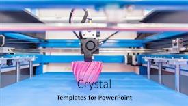  Presentation with automation - Colorful slide set enhanced with 3d-printer-or-additive-manufacturing backdrop and a light blue colored foreground