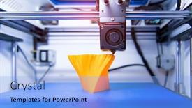  Presentation with robotic - Slide deck having 3d-printer-or-additive-manufacturing background and a light blue colored foreground