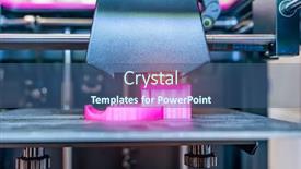  Presentation with manufacturing - Presentation theme enhanced with 3d-printer-or-additive-manufacturing background and a ocean colored foreground