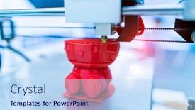  Presentation with manufacturing - Colorful presentation theme enhanced with 3d-printer-or-additive-manufacturing backdrop and a sky blue colored foreground