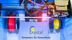  Presentation with robotic - Colorful slide set enhanced with 3d-printer-or-additive-manufacturing backdrop and a light blue colored foreground