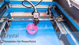  Presentation with automation - Presentation design consisting of 3d-printer-or-additive-manufacturing background and a light blue colored foreground
