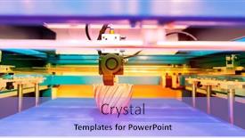  Presentation with robotic - Beautiful slide deck featuring 3d-printer-or-additive-manufacturing backdrop and a light blue colored foreground