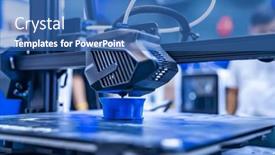  Presentation with robotic - PPT theme enhanced with 3d-printer-or-additive-manufacturing background and a ocean colored foreground