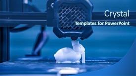  Presentation with manufacturing - Theme with 3d-printer-or-additive-manufacturing background and a ocean colored foreground