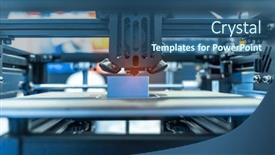  Presentation with robotic - Slide deck consisting of 3d-printer-or-additive-manufacturing background and a ocean colored foreground
