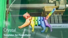  Presentation with cat - Presentation theme having 3d-printer-printing-cat-figure background and a  colored foreground