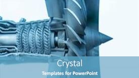  Presentation with engine - Presentation design with 3d-printer-turbine-engine-printed background and a teal colored foreground