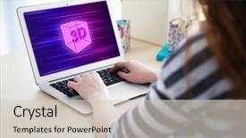  Presentation with new technology - Presentation theme having 3d desk interior home - 3d printing concept new technology background and a soft green colored foreground