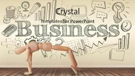  Presentation with business - Beautiful presentation theme featuring physical change - business icons against white background backdrop and a lemonade colored foreground